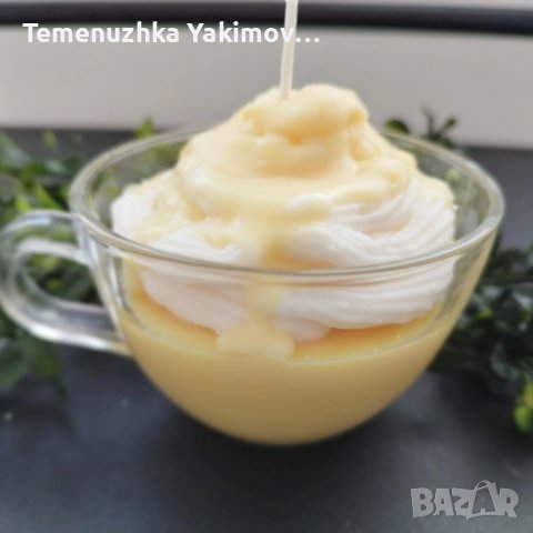 Бутикова свещ "Топло мляко с мед", снимка 4 - Декорация за дома - 43505234