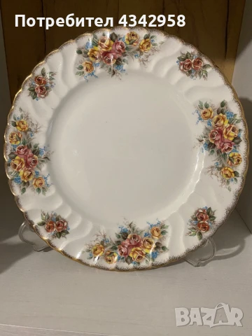 Vintage чиния с рози от H. Aynsley & Co Ltd, Стаффордшир, Англия