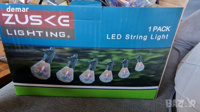 Zuske 15M Външни коледни светлини с 25 G40 LED нечупливи крушки, IP65, снимка 10 - Декорация за дома - 42937732