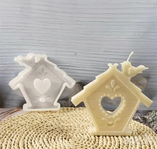 Молд къщичка с птица, снимка 2 - Форми - 48395130