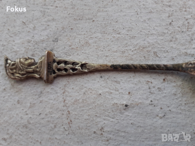 Стара колекционерска сребърна лъжичка Greece, снимка 5 - Антикварни и старинни предмети - 53408614