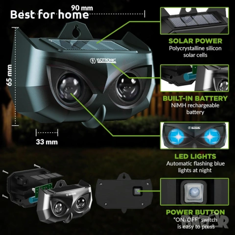  ISOTRONIC соларен  репелент за диви животни със синя светлина-2 броя  , снимка 5 - Други - 53294257