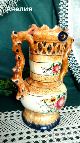 Съд майолика ръчно украсен, снимка 3 - Декорация за дома - 51279480