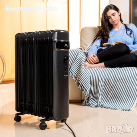 Маслен радиатор Taurus Agadir Malbork 1500W/2500W– мощно отопление с ECO режим, програмируем таймер 
