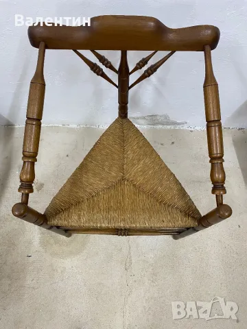 Античен дървен ъглов стол от средата на 19 век, снимка 6 - Антикварни и старинни предмети - 50097449