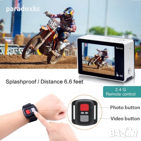 EKEN H5S Plus 4K екшън камера – водоустойчива + пълен комплект аксесоари, снимка 6 - Камери - 52368796