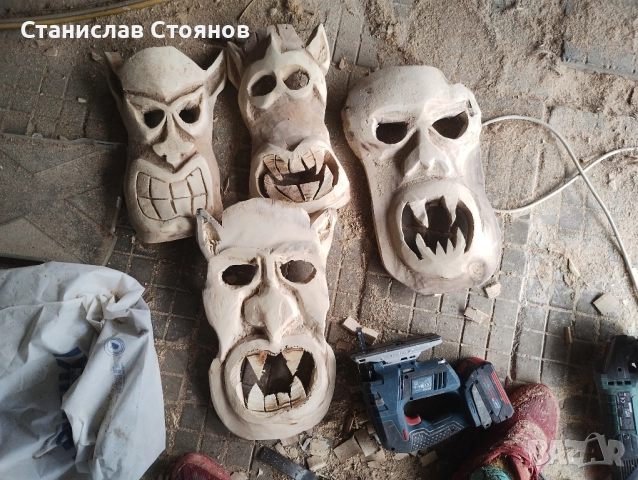 Дървени лица (коруби) цели маски Сурвакарски/Кукерски, снимка 7 - Други ценни предмети - 50396076