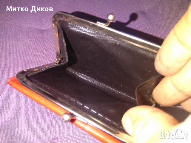 Женско портмоне кожено Будапеща от соца 70-те години110х75мм, снимка 3 - Портфейли, портмонета - 38518125