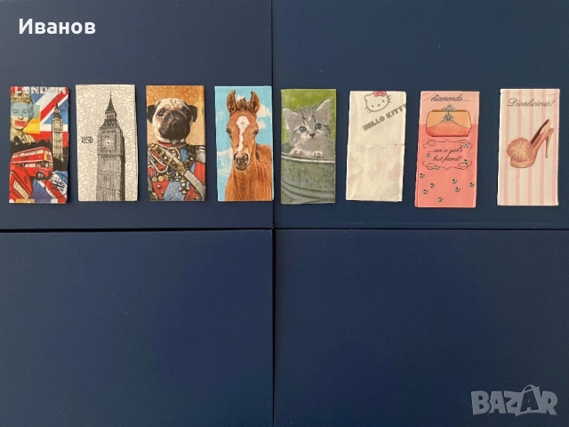  Колекция от 50 бр. различни салфетки. Носни кърпички., снимка 3 - Други ценни предмети - 51681322