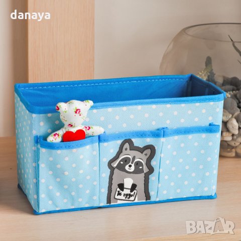 2605 Текстилен органайзер за бюро сгъваема кутия с джобчета Енот