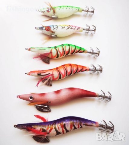 Комплект 6 калмариери за морски риболов на сепии, калмари и октоподи