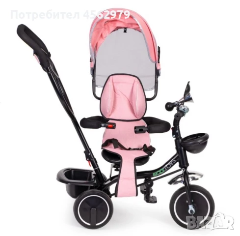 Детска триколка с въртяща се седалка и розов сенник, снимка 5 - Детски велосипеди, триколки и коли - 51348708