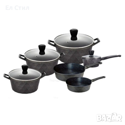 Премиум комплект съдове за готвене 12 части с мраморно покритие  + 2 ръкавици, снимка 11 - Съдове за готвене - 53573950