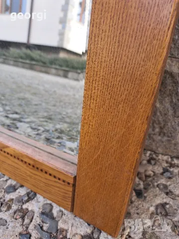 голямо фасетирано огледало с масивна дъбова рамка, снимка 4 - Огледала - 48787050