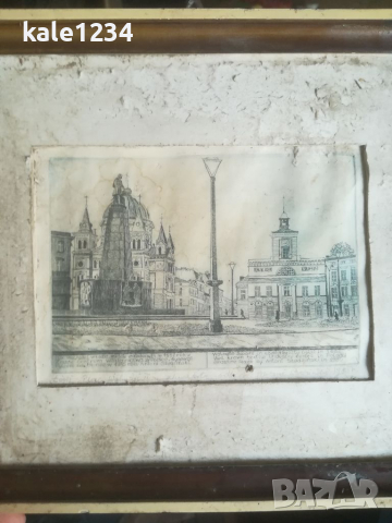 Стара картина. Литография. Графика. Antoni Studzinski. Vintage. , снимка 6 - Антикварни и старинни предмети - 36459053