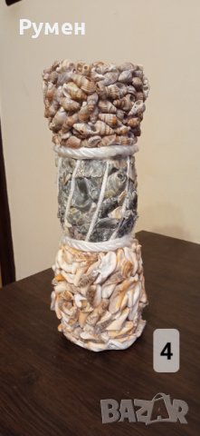 Ръчно изработени вази с натурал. морски материали , снимка 5 - Вази - 40620577