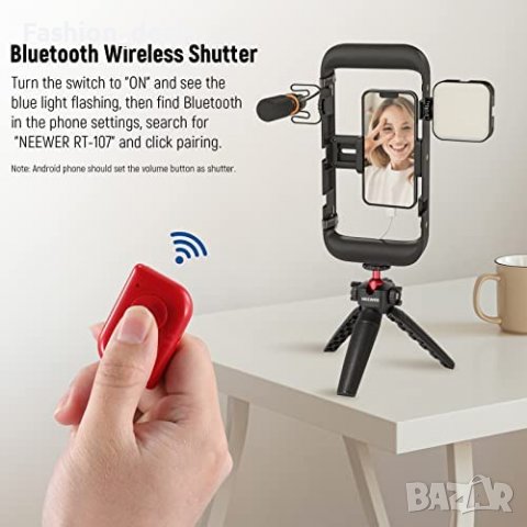 Нов стабилизатор за телефон Настолен статив LED светлина за видео влог, снимка 8 - Селфи стикове, аксесоари - 40167969