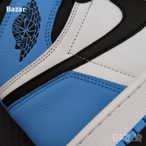 Nike Air Jordan 1 High UNC Blue Toe Нови Оригинални Мъжки Обувки Кецове Маратонки Размер 43 Номер, снимка 8 - Кецове - 40513476