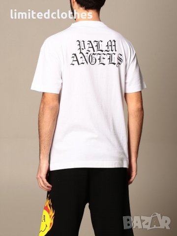 PALM ANGELS Smiley Burning Head Logo Print Мъжка Тениска size XL (L), снимка 3 - Тениски - 34960309