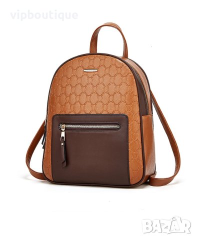 Кафява Дамска Кожена Раница Комплект Чанти, снимка 2 - Раници - 43011178