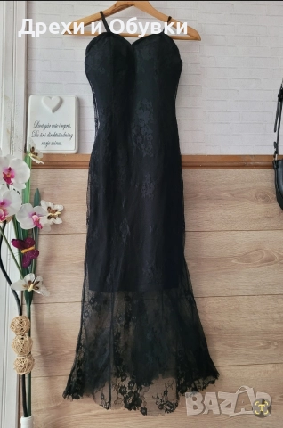 Черна официална рокля с дантела TAILY WEIJ , снимка 5 - Рокли - 52710119