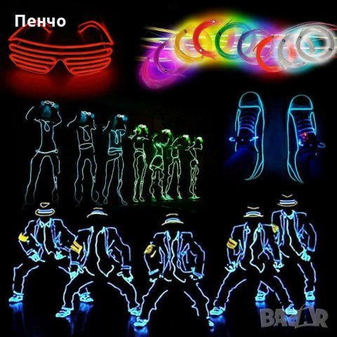 5 M Неонова тънка LED фосфорна флуоресцираща лед лента нишка въже светещо за интериора в колата авто, снимка 6 - Лампи за таван - 26886740