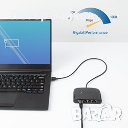 USB 3.1 към 4-портов Gigabit интернет адаптер, снимка 3 - Друга електроника - 43061319