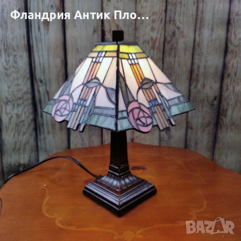 Настолна лампа - Рози, в стил Тифани , снимка 4 - Настолни лампи - 43377597