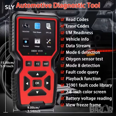 Диагностичен скенер за автомобили OBD2, снимка 2 - Аксесоари и консумативи - 52546317