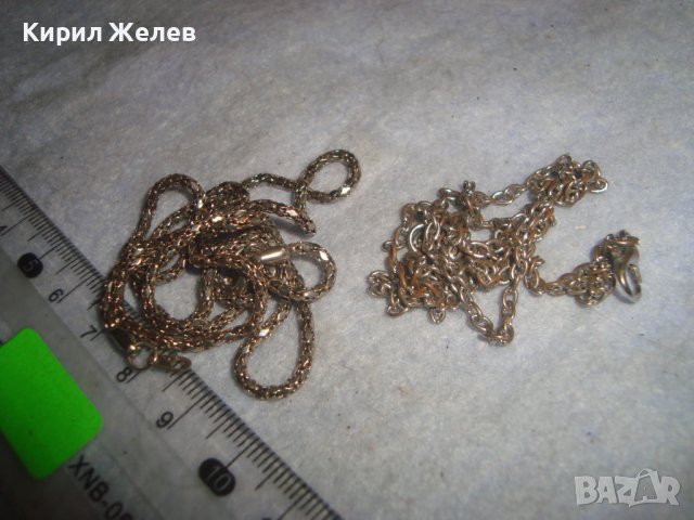 Две СТАРИ СТОМАНЕНИ ПОСРЕБРЕНИ ФИНИ ВЕРИЖКИ СИНДЖИРЧЕТА ЛАНЧЕ КОЛИЕ 31363, снимка 5 - Колиета, медальони, синджири - 38033497