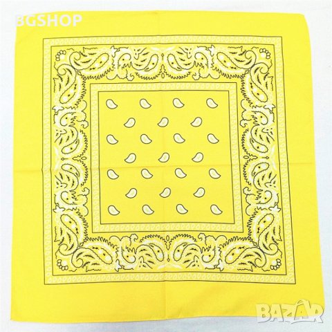 Бандана - Хип Хоп шал - Жълт, снимка 4 - Шалове - 28467660