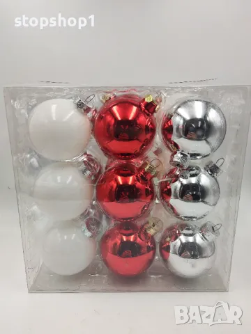 Стъклени Коледни топки украса Christmas 5.7см 