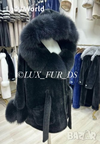 Луксозно дамксо палто АЛКАНТАРА И ЛИСИЦА размер С, снимка 3 - Палта, манта - 42394275