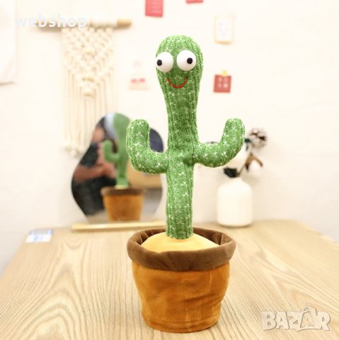 ПРОМО!!! Пеещ и танцуващ кактус Crazy Cactus, интерактивна детска играчка, 120 песни , снимка 2 - Плюшени играчки - 35164376