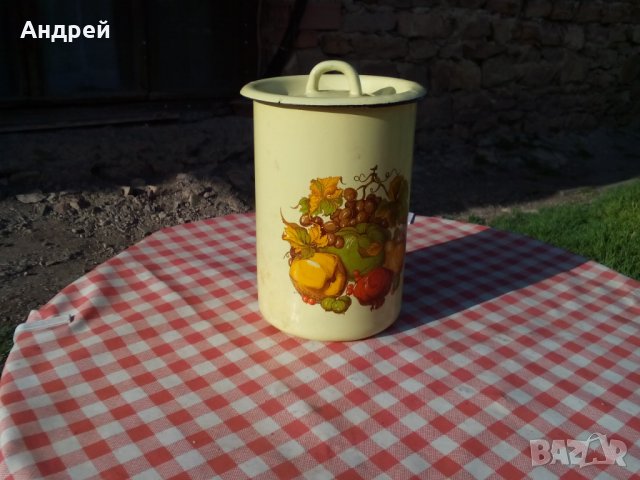 Стара Емайлирана тенджера #6, снимка 3 - Антикварни и старинни предмети - 29041411