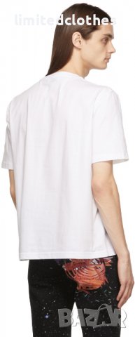 LANVIN White Embroidered Logo Мъжка Тениска size S, снимка 8 - Тениски - 37170551