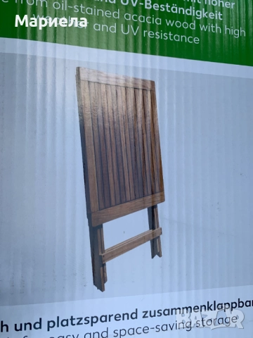 Сгъваема маса от акациева дървесина 70х70см., снимка 3 - Градински мебели, декорация  - 52248102