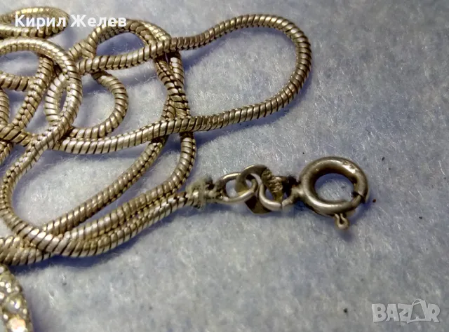 СКЪПОЦЕНЕН БЕЛ ЕПОК СТИЛ СРЕБЪРЕН ПЕНДАНТ СЪРЧИЦЕ РОДИРАНО СРЕБРО с ЦИРКОНИ и СРЕБЪРНА ВЕРИЖКА 49543, снимка 8 - Колиета, медальони, синджири - 50335161