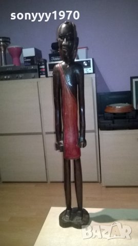 афро мъж-дървена фигура-92см-5кг-внос швеицария, снимка 1 - Колекции - 26377075