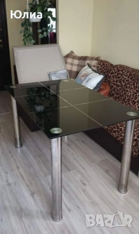 Стъклена маса 130/75/75, снимка 2 - Маси - 51951826