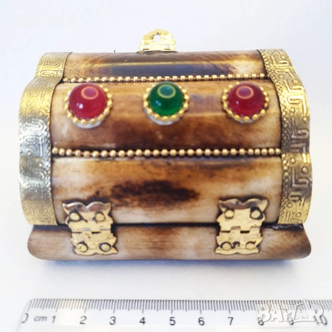 Кутии за бижута от естествен биволски рог с бронзов обков, снимка 2 - Подаръци за жени - 47234779