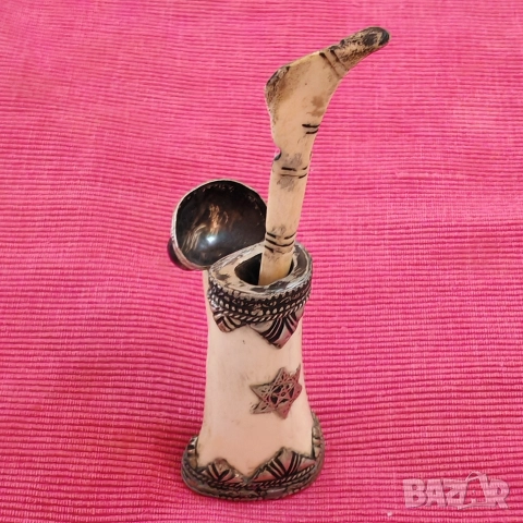 Стара еврейска мастилница от кост. , снимка 7 - Антикварни и старинни предмети - 52549706