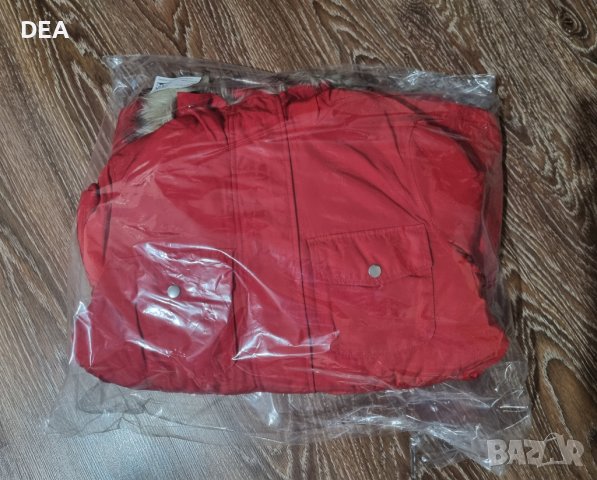 Червена ватирана парка с качулка М-80лв.НОВА, снимка 11 - Якета - 39493866