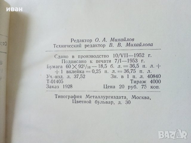 Производство горячекатаного листа - Б.Е.Бельский - 1953 г., снимка 12 - Специализирана литература - 33187192