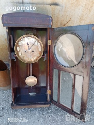 часовник "JUNGHANS" +махало+ключ Стар, ретро винтидж арт старинен античен стенен часовник, маховик , снимка 6 - Антикварни и старинни предмети - 37477488