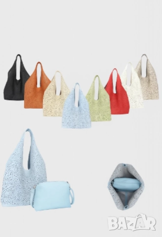 Стилна дамска чанта с вътрешен несесер, снимка 11 - Чанти - 52094022