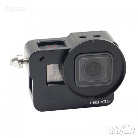 Рамка с UV филтър за GoPro Hero 5/6/7/NEW(2018), Алуминий, Черен, снимка 1 - Камери - 27778225