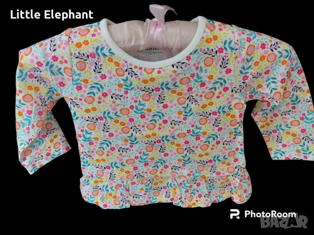 Блузка с дълъг ръкав с къдрички за 18-24 месеца цветен слънчоглед,"Crafted"Англия/нова