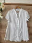 Бяла риза памучна материя с къс ръкав , снимка 1