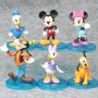 6 бр Мики Мини Маус Disney пластмасови фигурки на синя стойка за украса торта и игра 